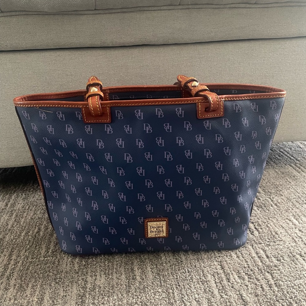 Dooney and Bourke Monogram Classic Leather Tote Handbag